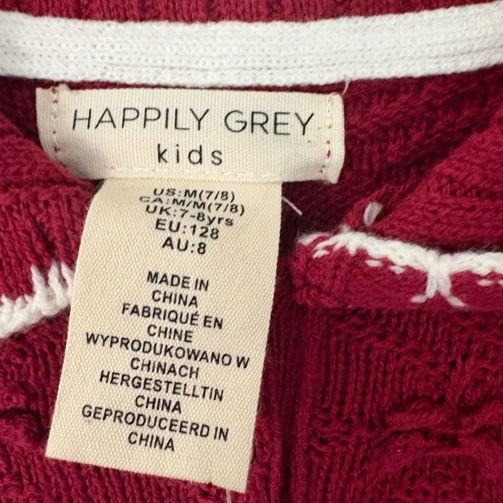 Red Knitted Kids Casual Dress